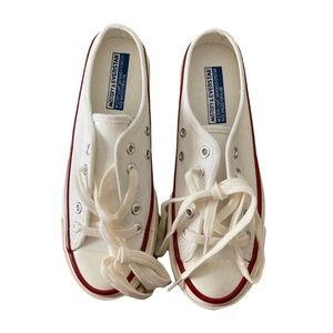 Lace Up White Canvas Slip On Casual Summer Outdoor Shoes Size 37 BNWT